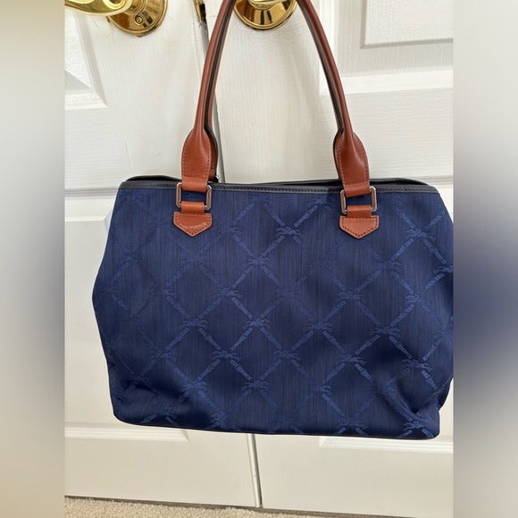 Longchamp Vintage Blue Jacquard Canvas Bag. Includes dust bag.Purchased from NM. - Picture 2 of 9